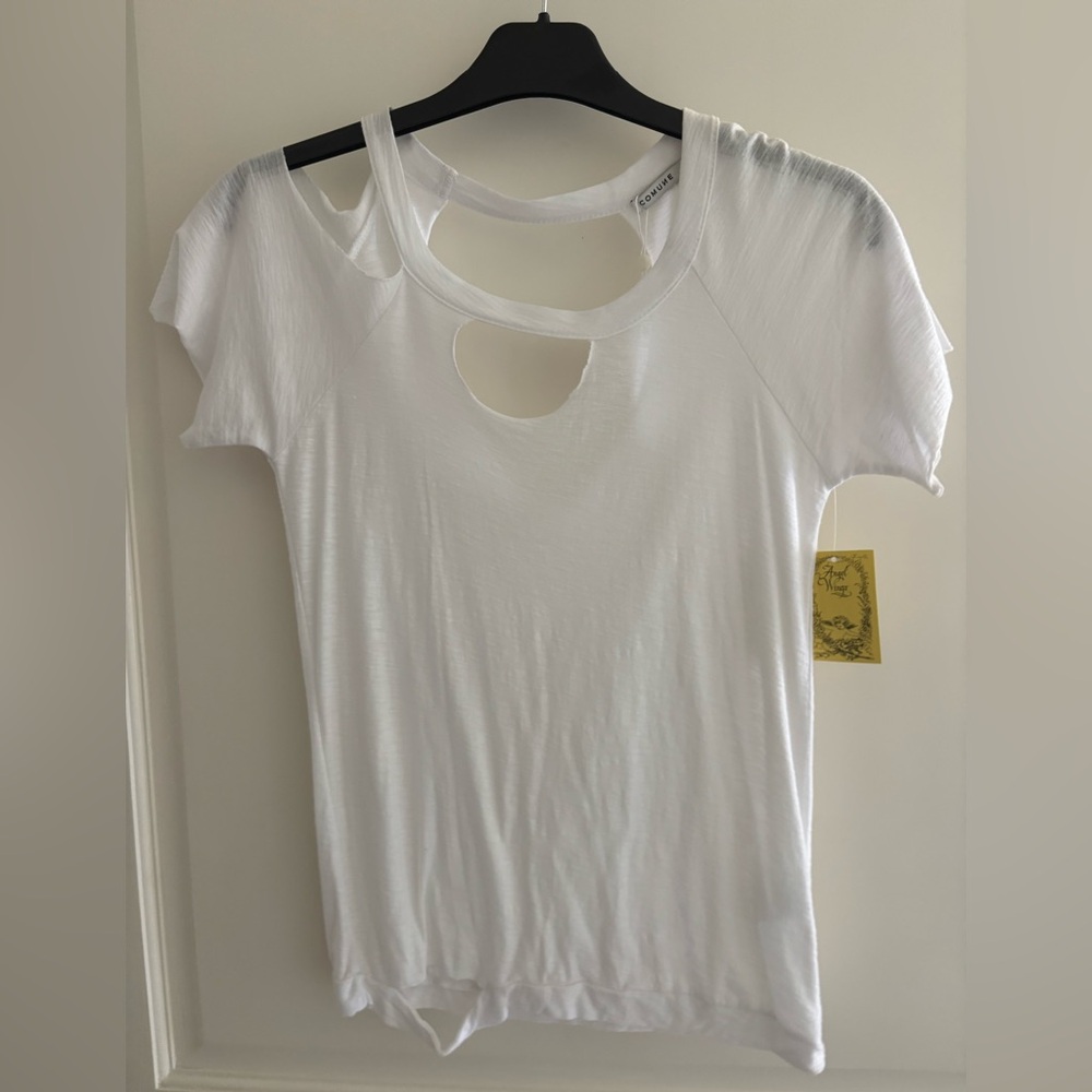 White Cutout Tee by [Commune]